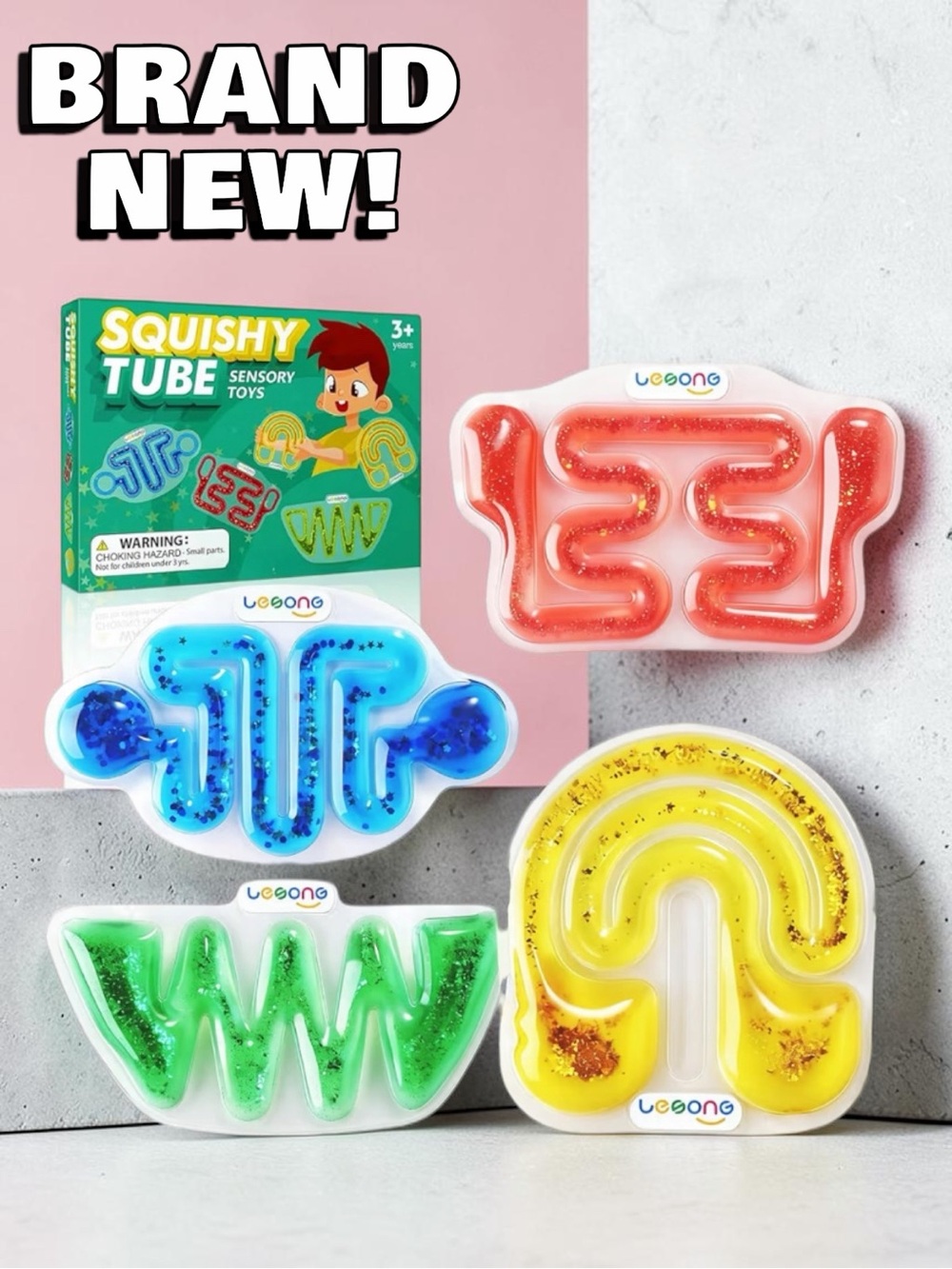 🧸 🌈 Squishy Sensory Fidget Toy – Sensory Maze Tube